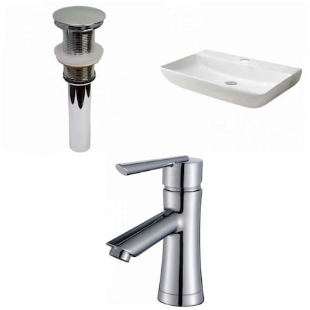 AMERICAN IMAGINATIONS 28-in. W Above Counter White Vessel Set For 1 Hole Center Faucet AI-33399